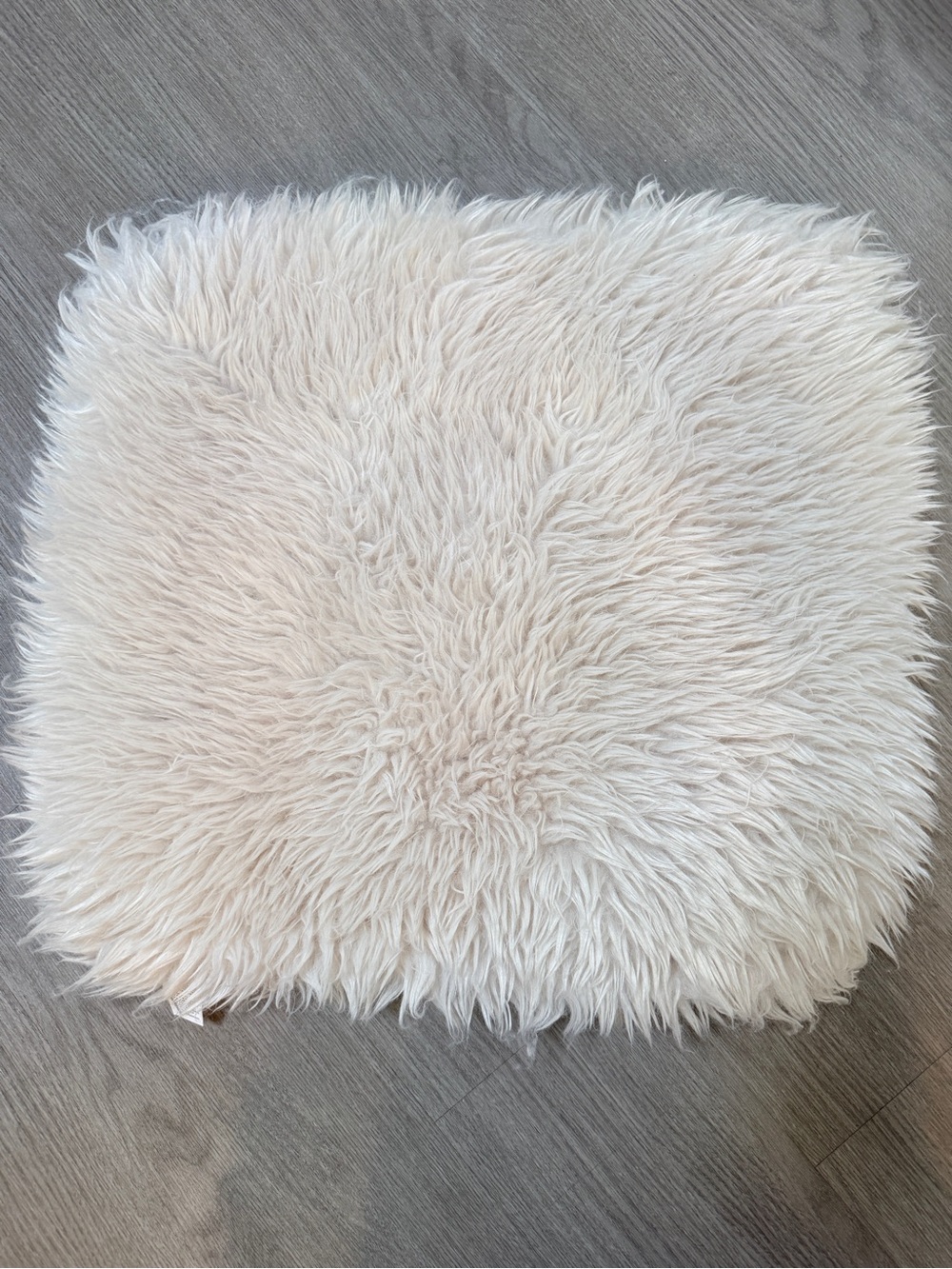 Pottery Barn Cream Faux Fur Pillow cover